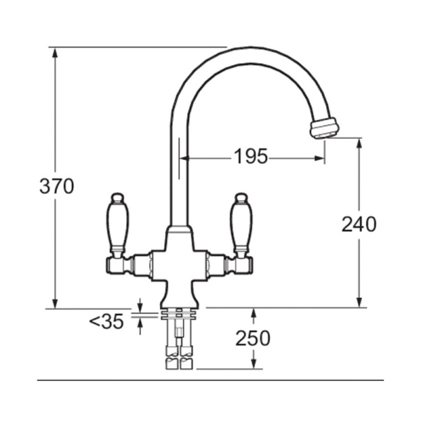 Georgian Gold Mono Mixer Tap | Gold Kitchen Tap